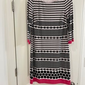 Laura Jeffries 3/4 Sleeve Career Business Graphic Dress--Size 6